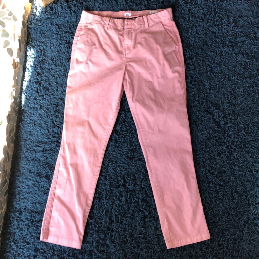 Gap size 8 girlfriend chino pants pink